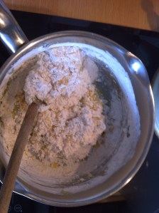 Mixing Flour&Salt Into Melted Butter